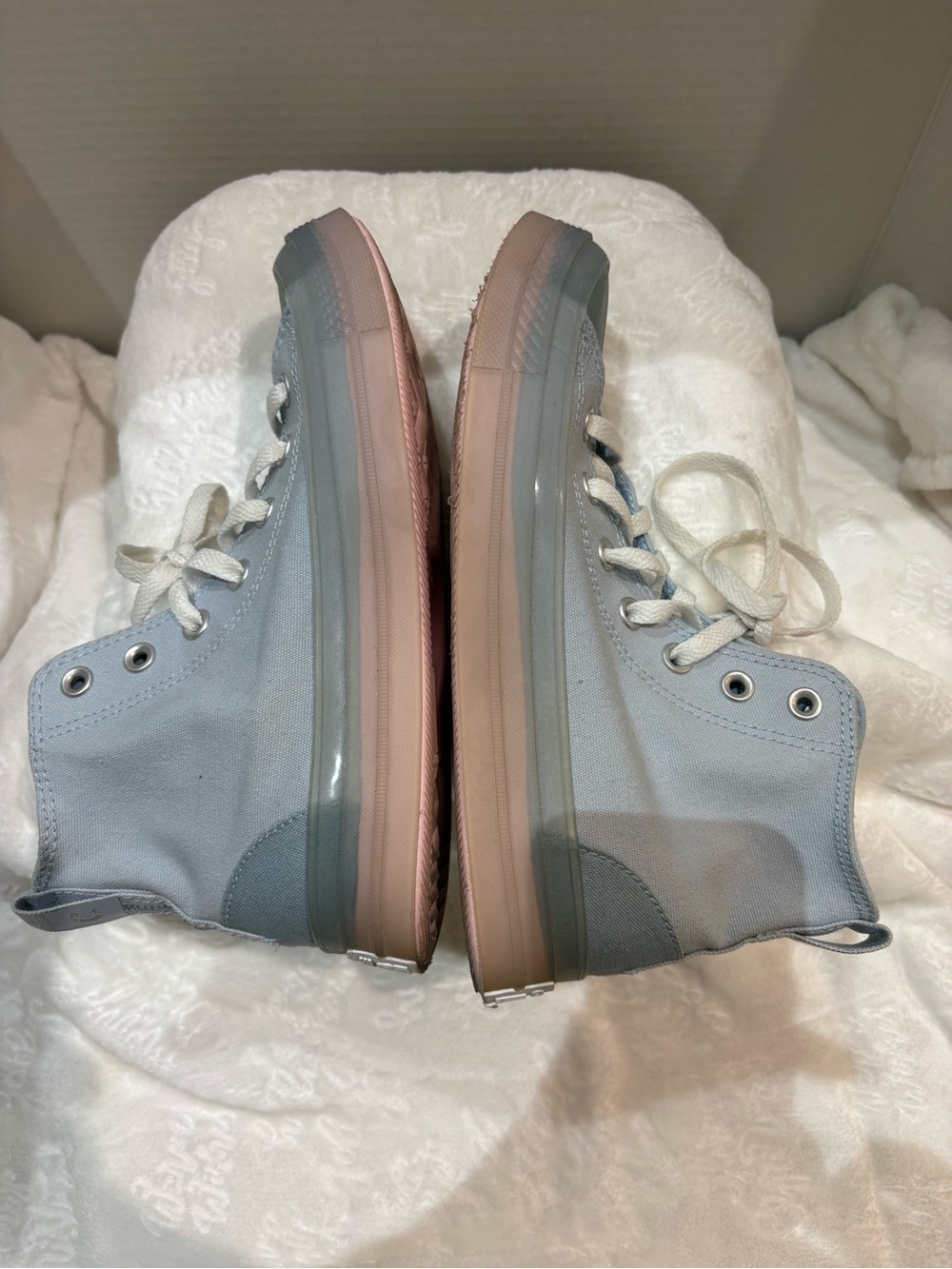 CONVERSE ALL STAR CHUCK TAYLOR CX LIGHT BLUE & PINK HOGH TOP CANVAS SHOE W 8 - Picture 7 of 10
